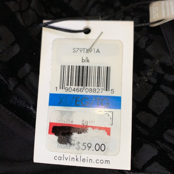 Calvin Klein Black Abstract Faux Suede Top - Picture 7 of 8